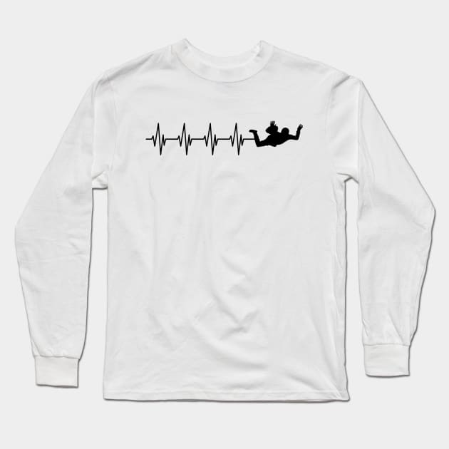 Skydiving heartbeat Long Sleeve T-Shirt by KC Happy Shop